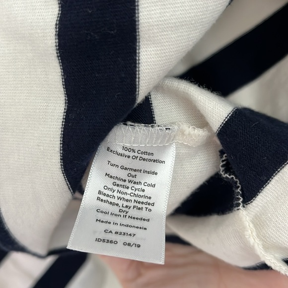 Talbots Chambray Bow Stripe Top - Picture 7 of 7